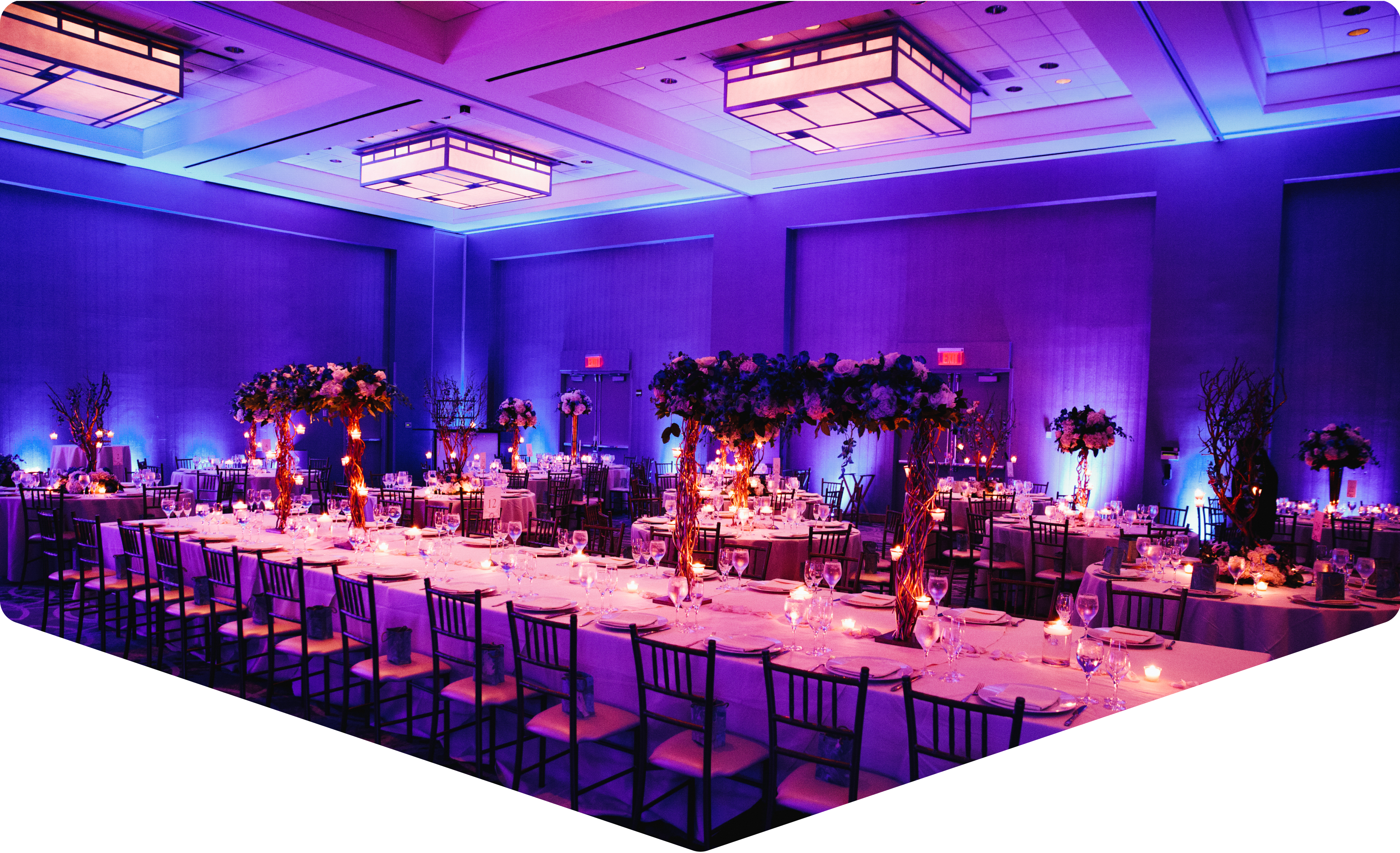 Event vendors toasting with champagne